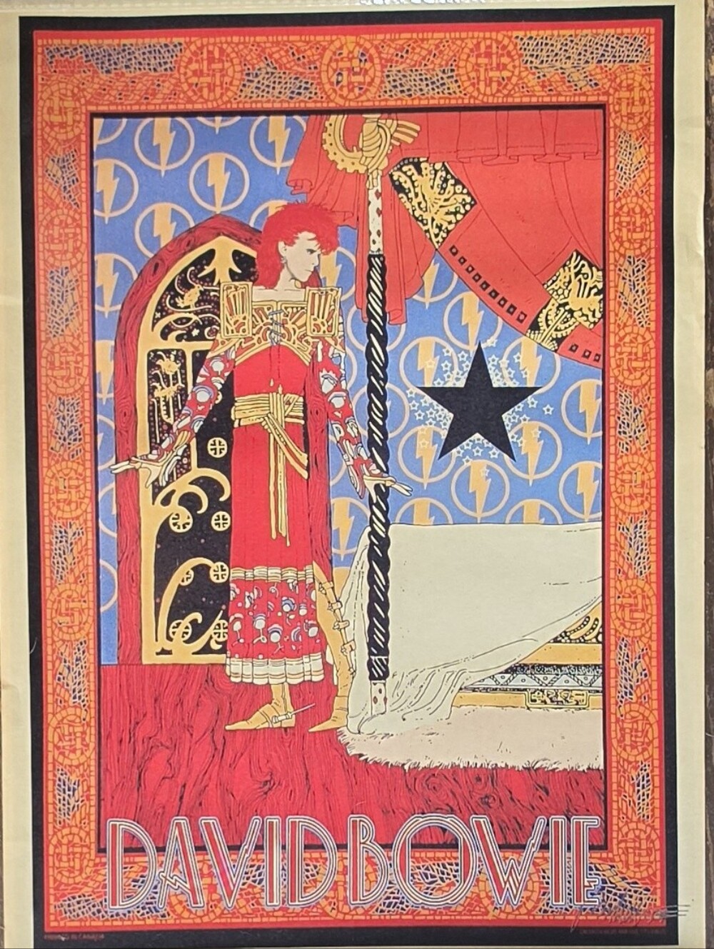 RARE David Bowie Art Nouveau "Blackstar" Poster Print 14"x17"